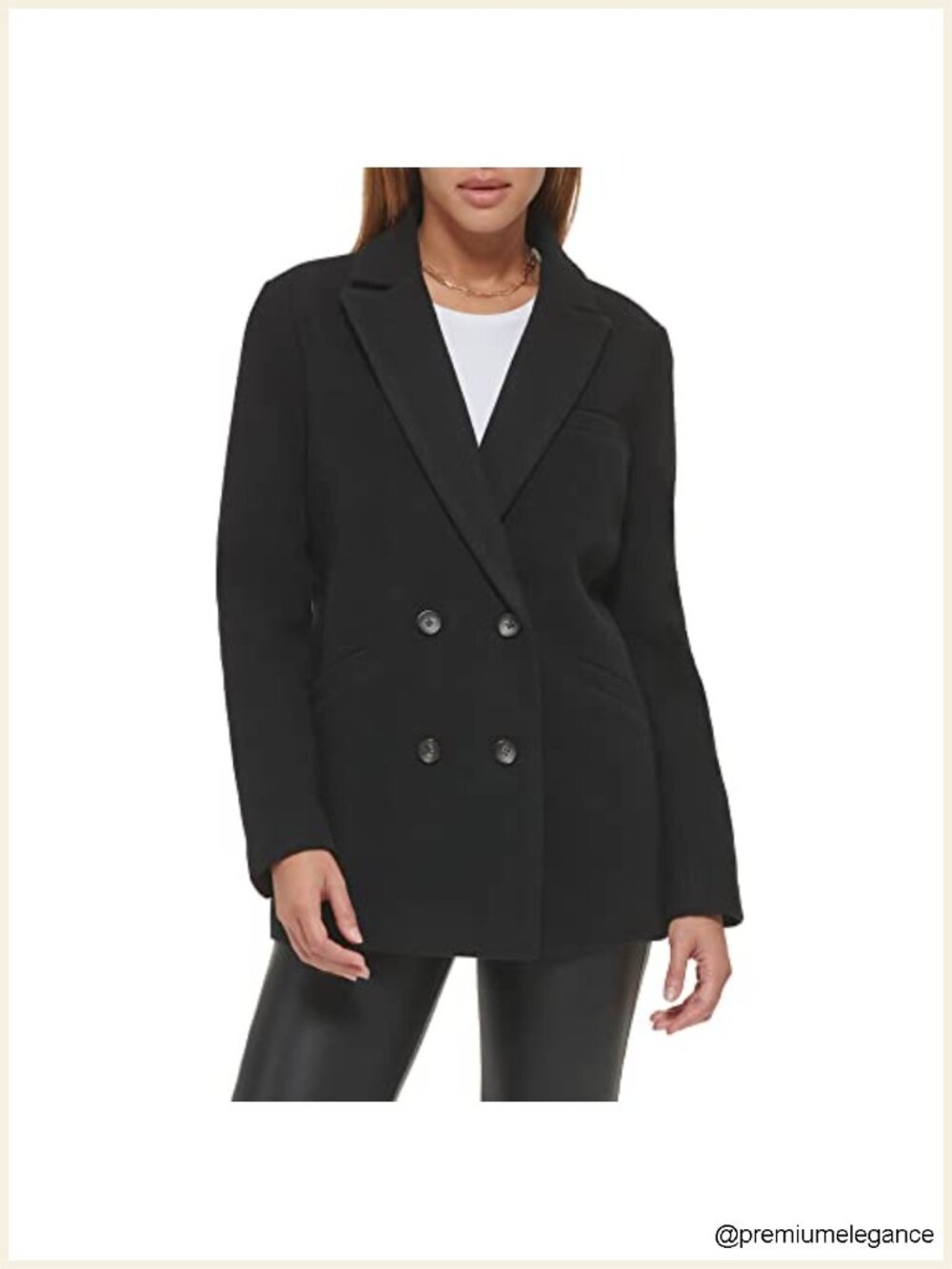 Women's Wool Blend Double Breasted Blazer